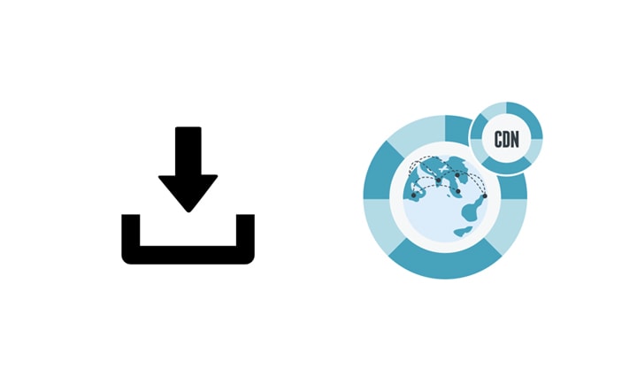 Icons representing the download method and the CDN method