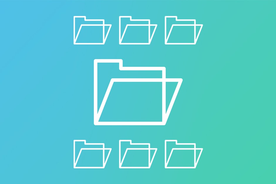 Folder icons illustrating building up individual coding projects